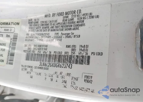 2016 Lincoln Mkz из США, поврежденный, VIN 3LN6L2GK0GR623743